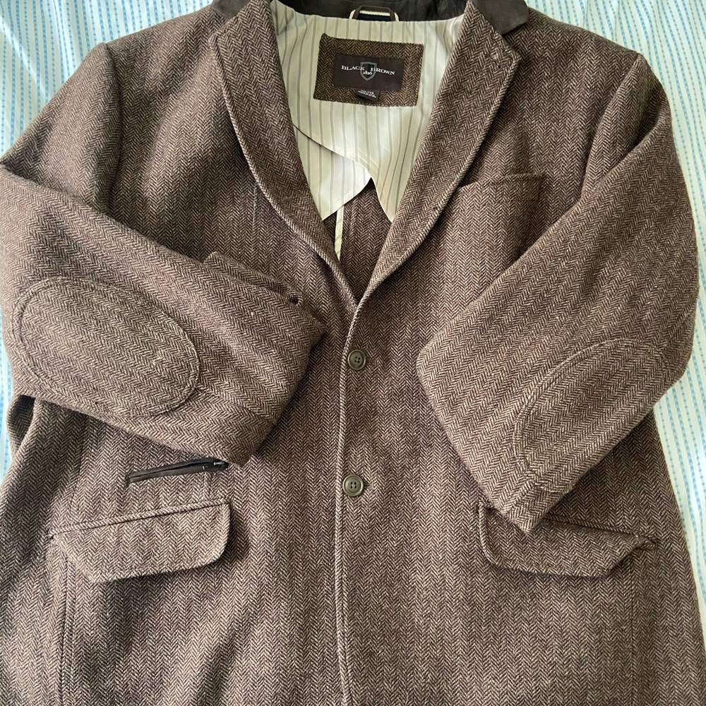 LORD &  TAYLOR BROWN TWEED SPORTS JACKET